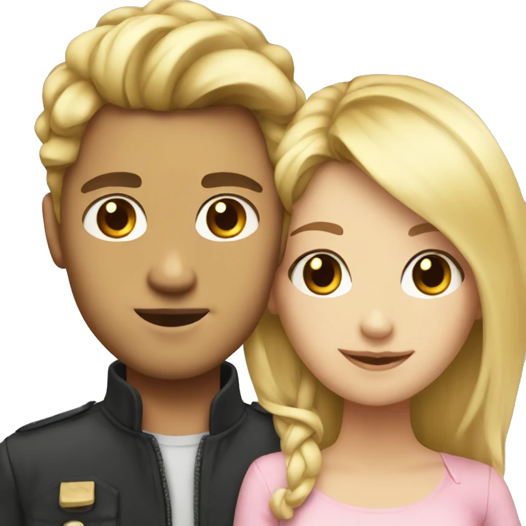 Blonde guy and pretty girl best friends  emoji