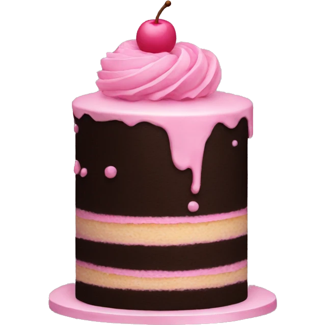 Cake with black and pink colour  emoji
