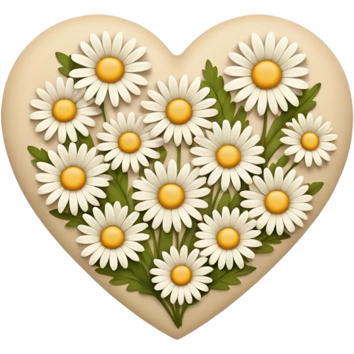 сердечко из ромашек beige emoji