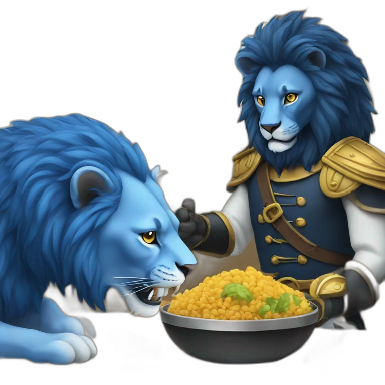 Blue lion eating a buccaneer emoji