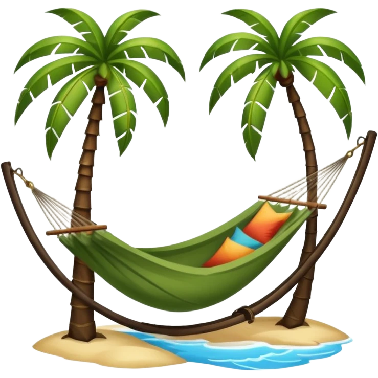 palm tree with hammock in Volcano Island emoji
