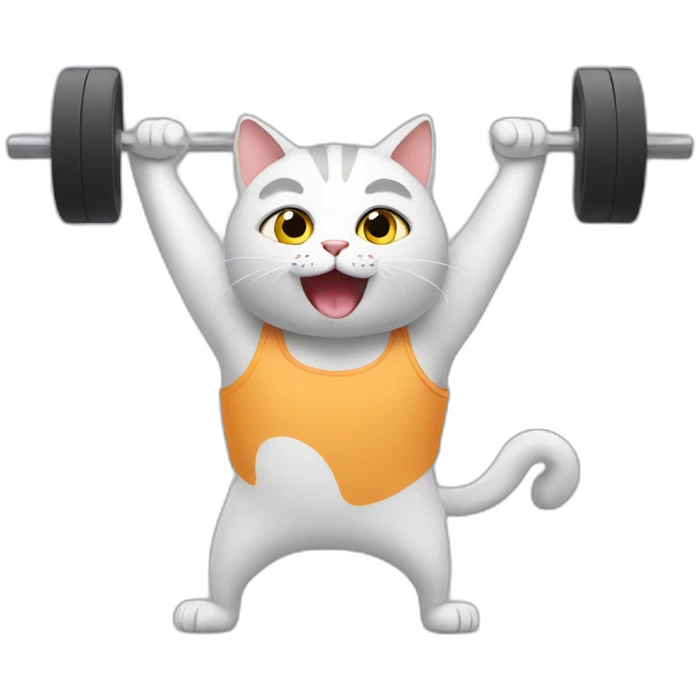 cat doing workouts emoji