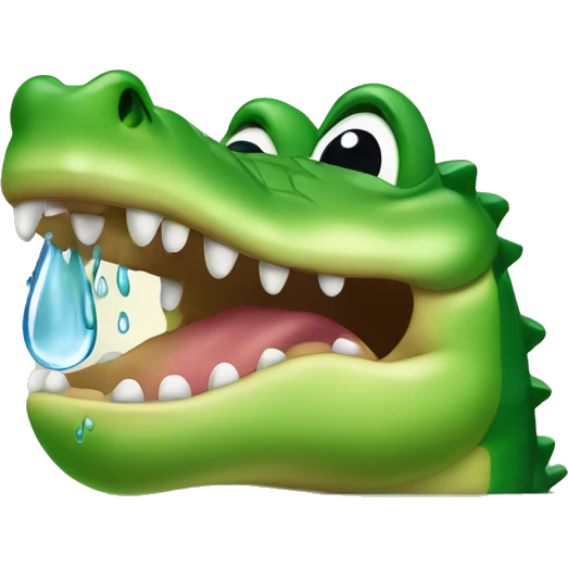 the crocodile is crying emoji