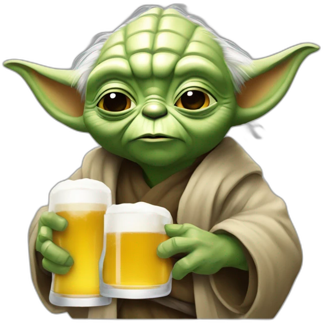 Yoda qui boire une bière emoji