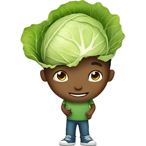 boy with cabbage emoji