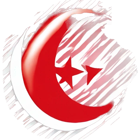 Generate an emoji flag of the Turkish Republic of Northern Cyprus, featuring two red horizontal stripes near the top and bottom edges on a white background, with a red crescent and star centered between the stripes. emoji