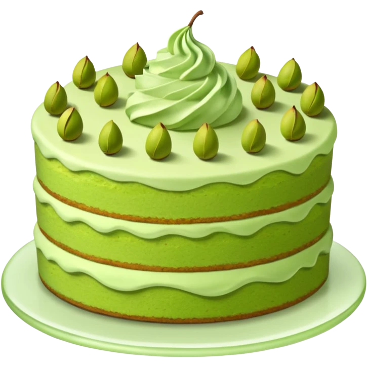 Green pistachio cake emoji