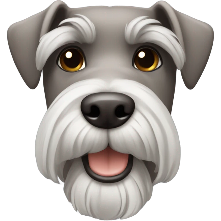Brownish grey schnauzer head emoji