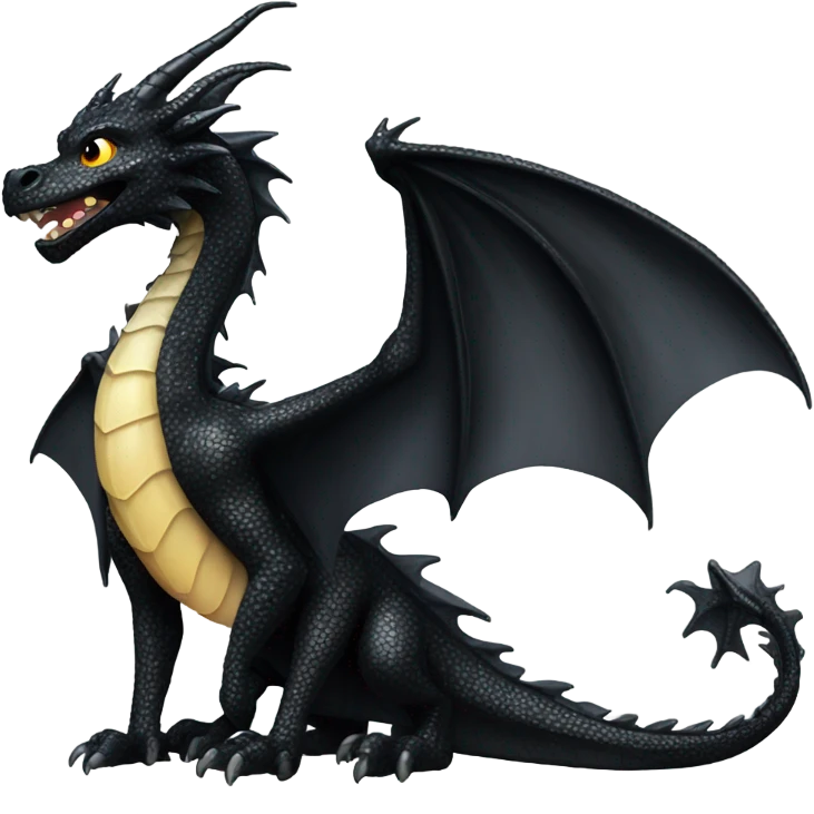 A long black sparkling dragon emoji