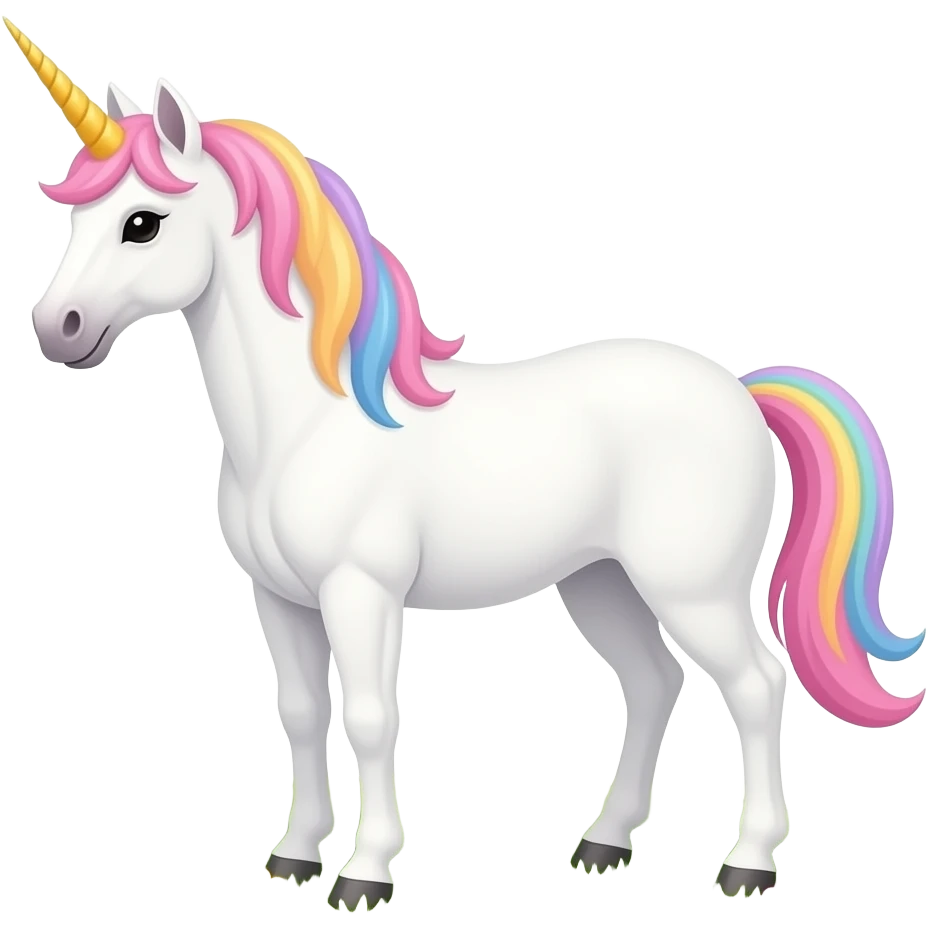 unicorn standing in a field of flowers emoji