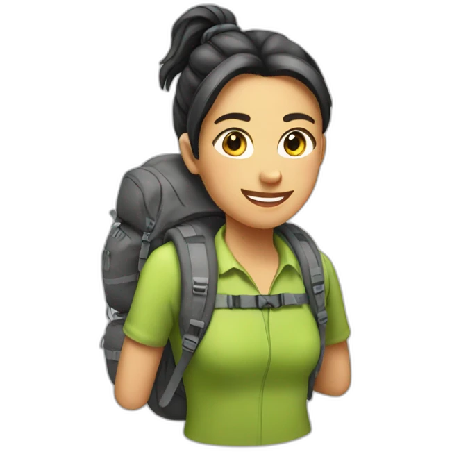 famale Backpackers with ponytail emoji