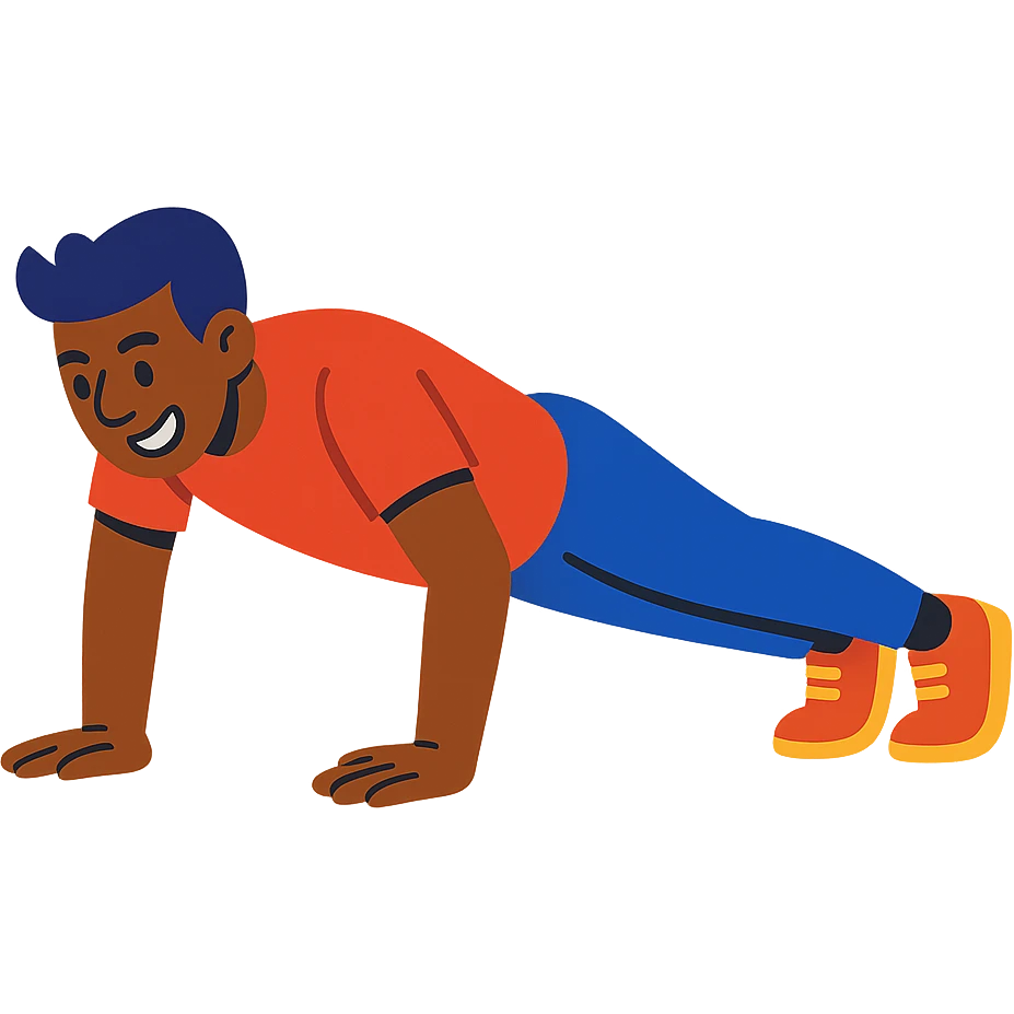 man doing pushups, vibrant toon style emoji