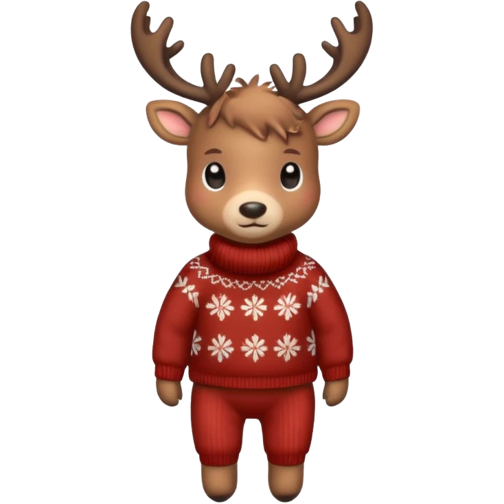 reindeer baby  cute, full body , sweater  emoji