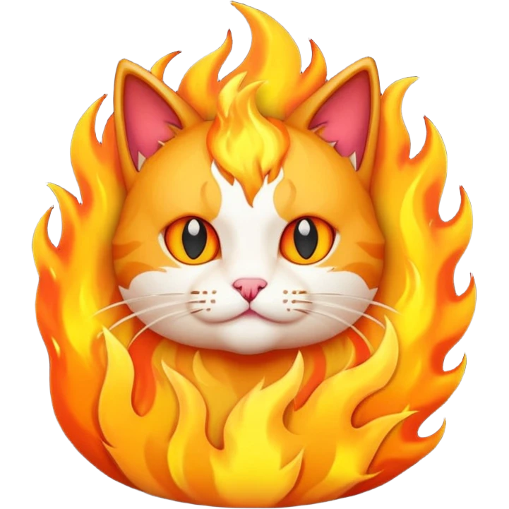 cat on fire emoji