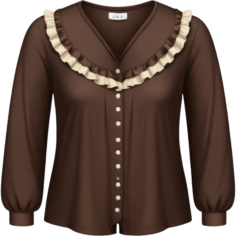  Dark brown pajamas with light cream ruffles  emoji
