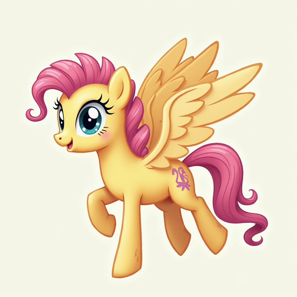 realistic style Fluttershy flying with wings spread emoji