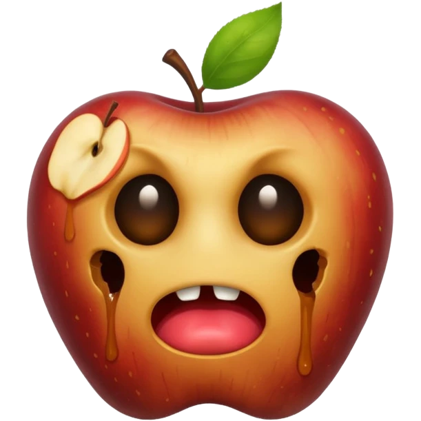 a disgusting, rotten apple with no face emoji