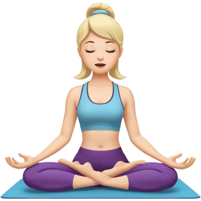 woman burping during yoga practice emoji