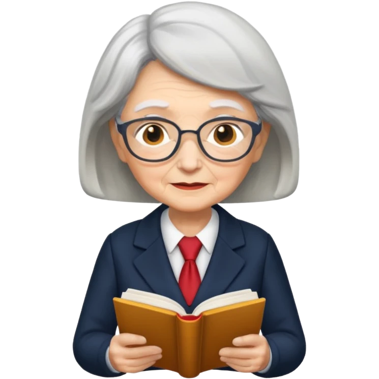 grandma reading in suit emoji