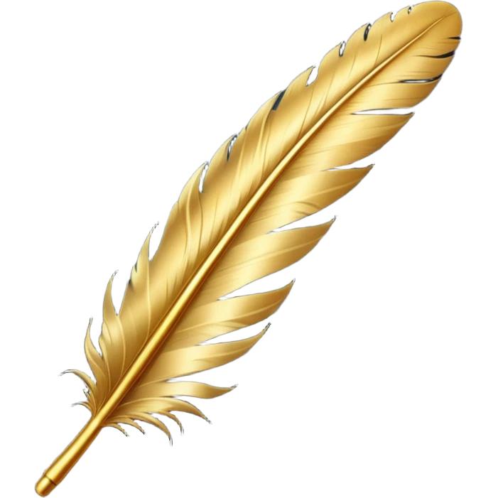Create a long golden feather emoji