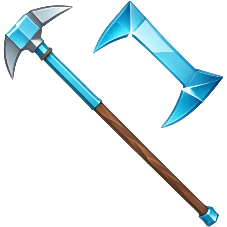 Minecraft diamond pickaxe with brown handle emoji