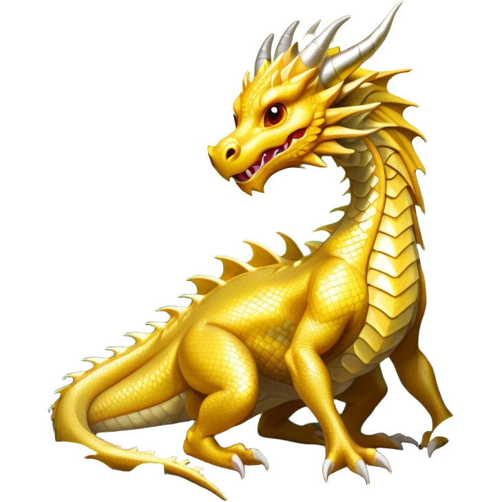 Gold dragon in the forest emoji