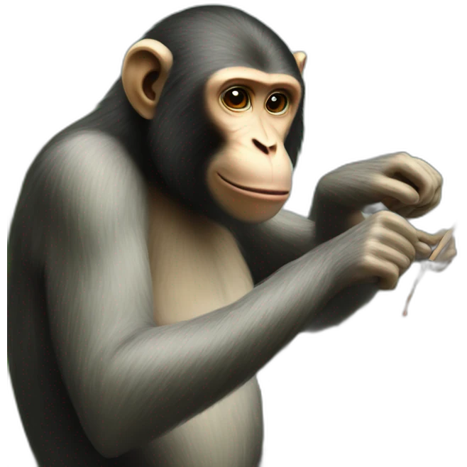 Monkey painting a monkey emoji