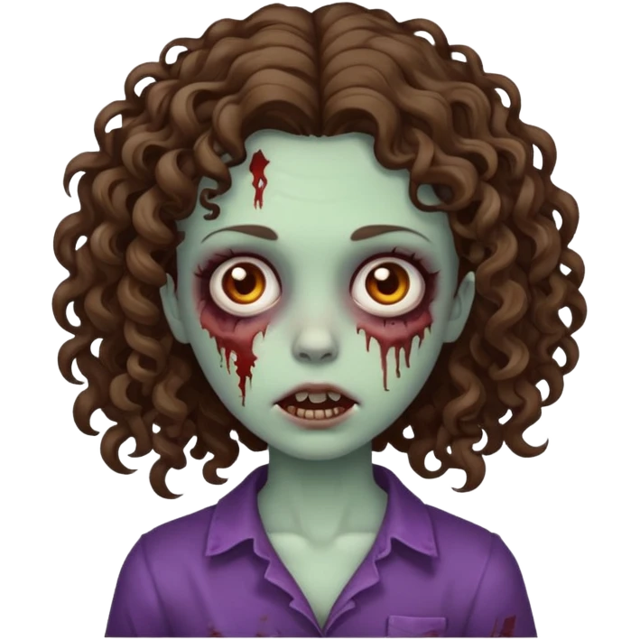 a zombie girl, the hair is curly and bruenette emoji