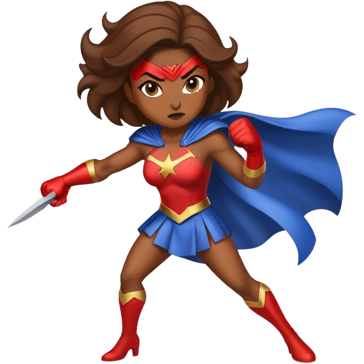 Superheroina luchando contra la mierda emoji
