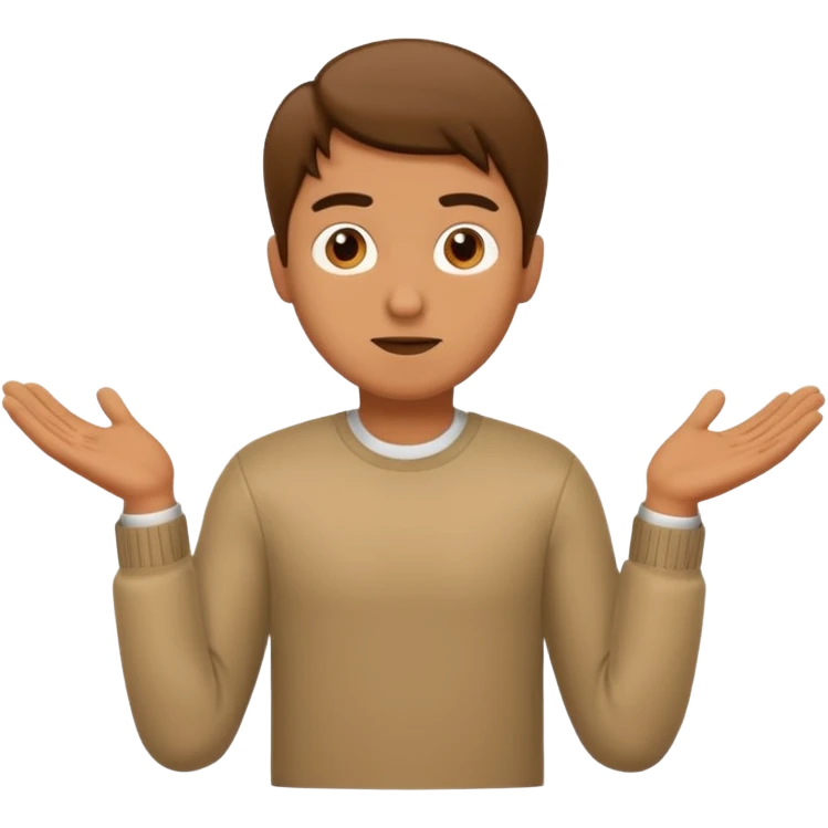 a man making the gesture of shrugging his shoulders emoji