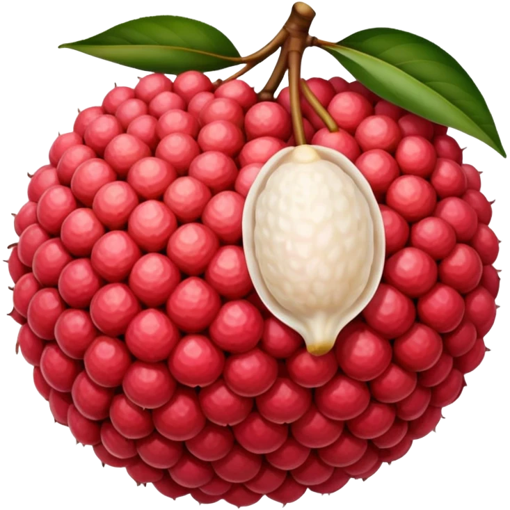  Lychee: Lychee (or Litchi) is a sweet, tropical fruit from China with bumpy red skin, white translucent flesh, and a large seed,  emoji