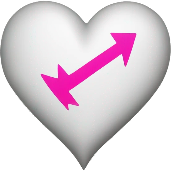 A white heart with a pink arrow trespassed to it emoji