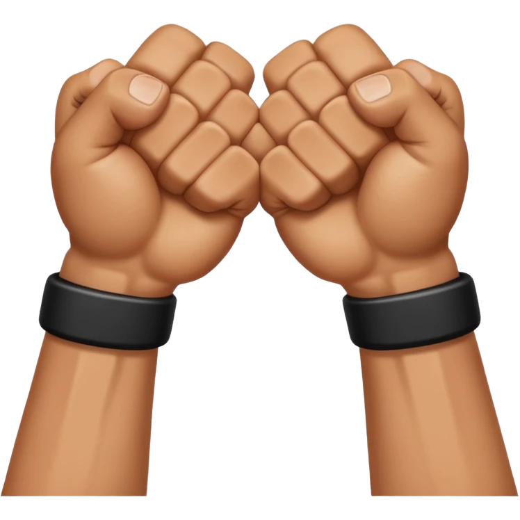 Hands crossed over while having fists emoji