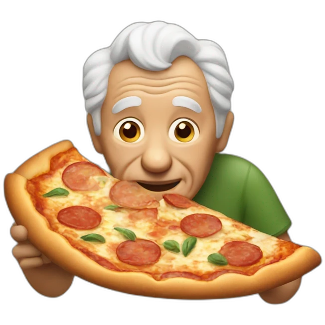 grandpa eating pizza emoji
