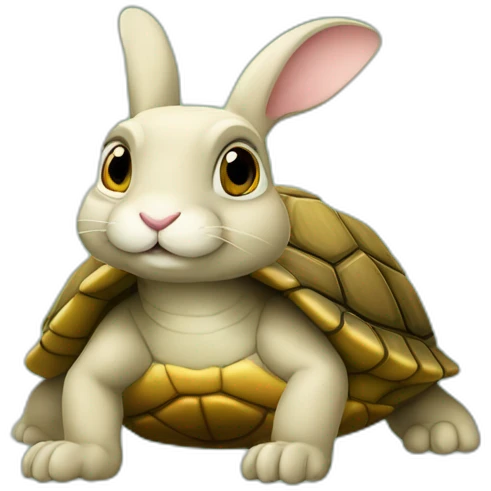 Lapin sûr tortue emoji