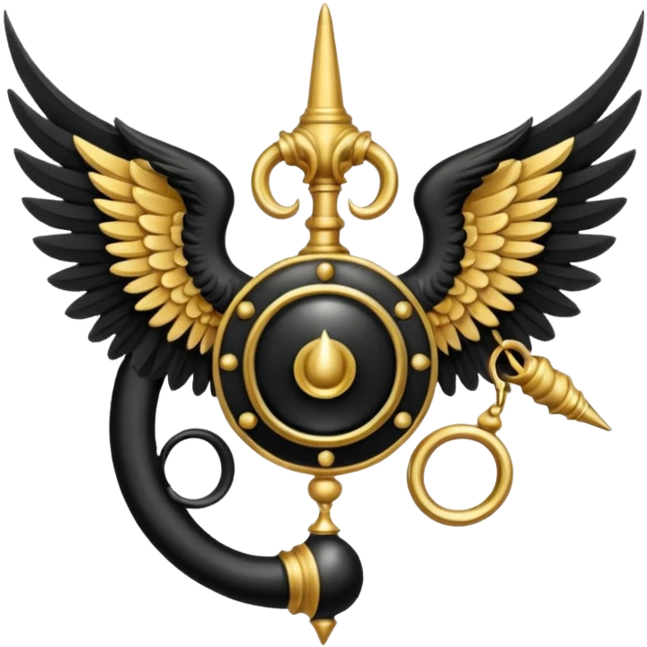 Holy Emblem with black wings and horn emoji