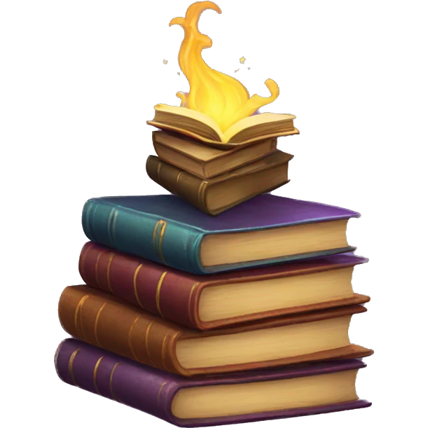 pile of magic spell books emoji
