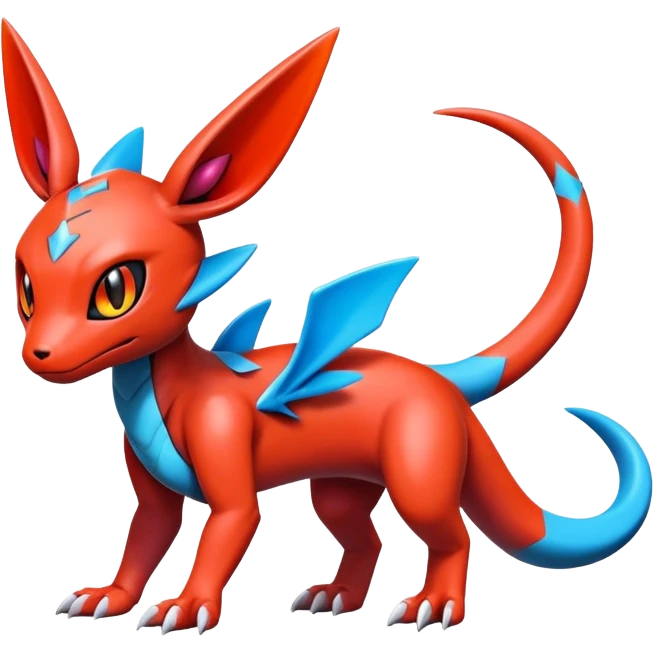 Cute Shiny Guilmon-Salandit-Umbreon-Fakémon-hybrid-creature (full body)  emoji