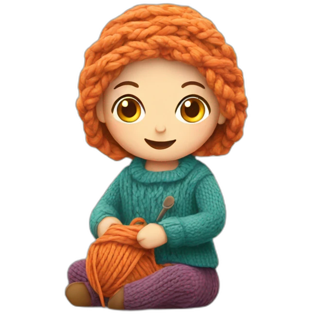 Knitting girl emoji