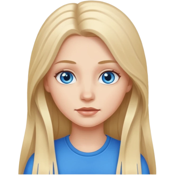 White girl with long hair emoji
