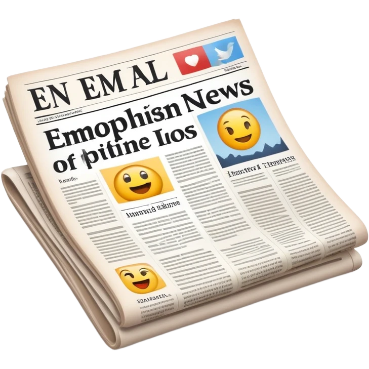 Web page with latest news headlines, newspaper articles emoji