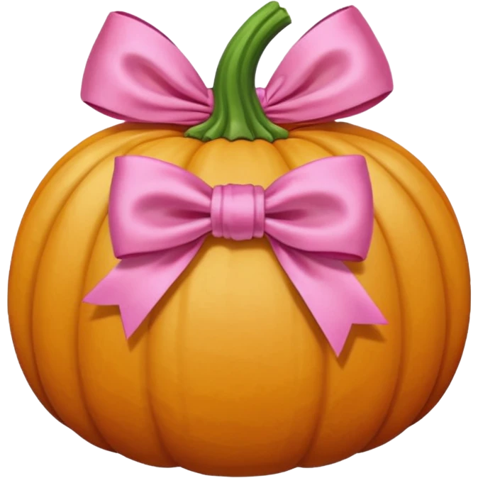 beige Pumpkin with pink bow emoji