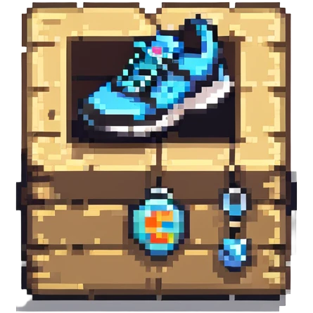 2d power up crate with a running shoe symbol for speed boost emoji