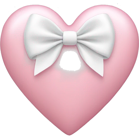 Light pink heart with white bow emoji