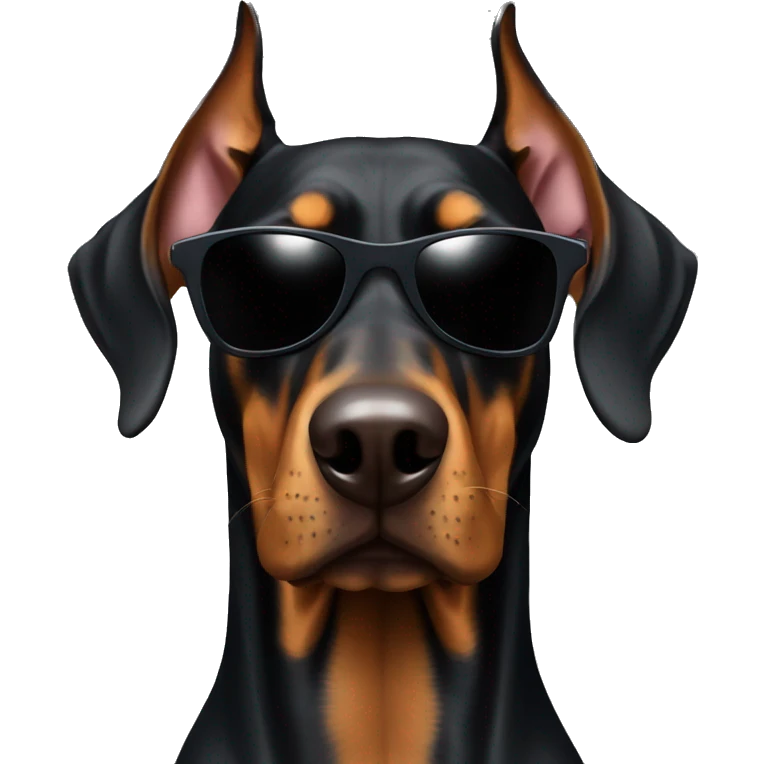 Doberman in sunglasses emoji