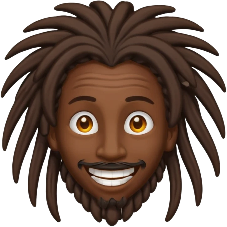 Dark skinned dreadhead with mind blowed emoji
