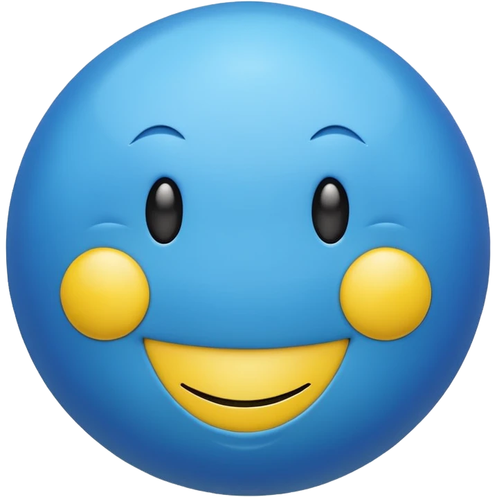 Blue ball With a smiley face emoji