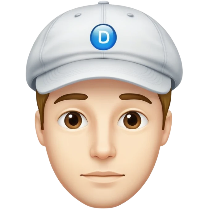 man 30 years old, hair coming out from under cap, with diastema emoji