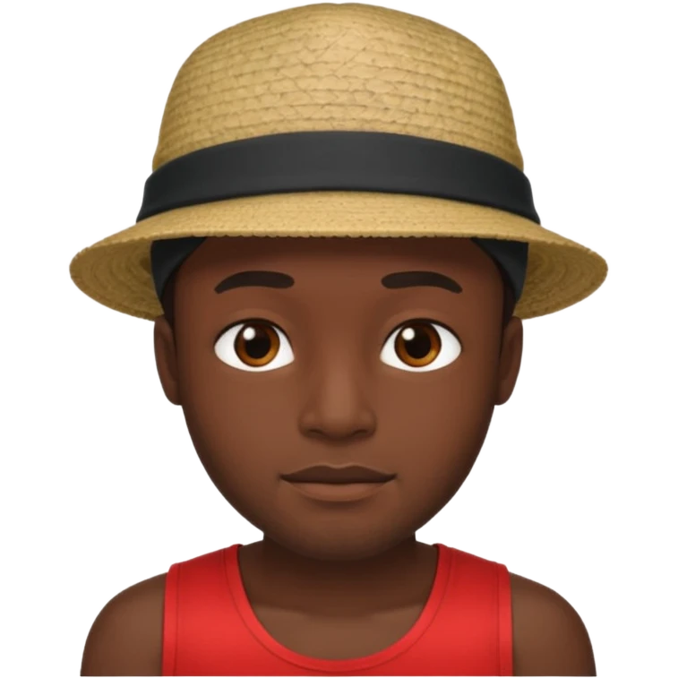 black guy with hat and red tank top emoji