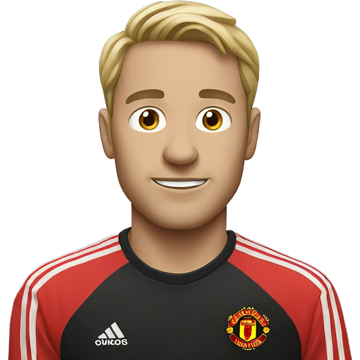 Man wearing Manchester United shirt emoji